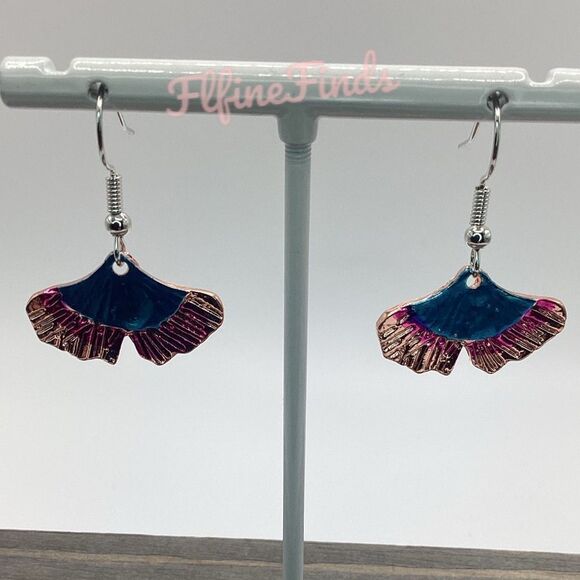 🌸Boho Ginkgo Leaf colorful Drop Earrings🌸 - Picture 10 of 13